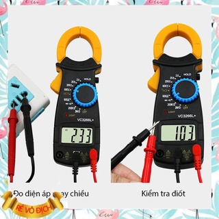Ampe kế cầm tay kẹp vạn năng kỹ thuật số kẹp mét vc3266L+ [vàng] (Tặng kèm Pin)