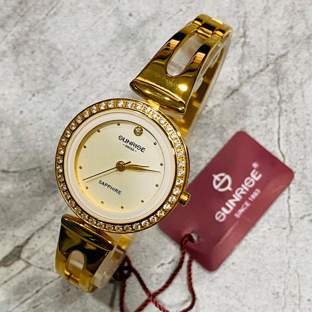 Đồng hồ Sunrise nữ chính hãng Nhật Bản L9935.AA.G.T - kính saphire chống trầy - đính