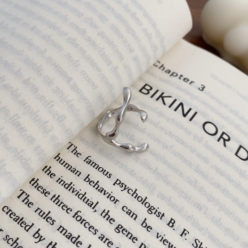 Nhẫn Hở Kiểu Bất Đối Xứng Đơn Giản Cá Tính Thời Trang Hàn Quốc