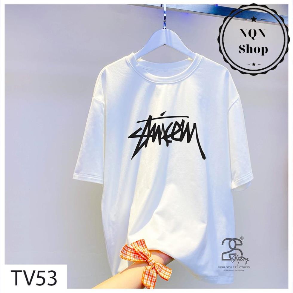 Áo Thun Form Rộng Unisex Nam Nữ Tay Lỡ NQN Shop Áo Phông StreetWear Cotton Oversize Giá Rẻ In Hình Chữ Nam Tính TV53 | BigBuy360 - bigbuy360.vn