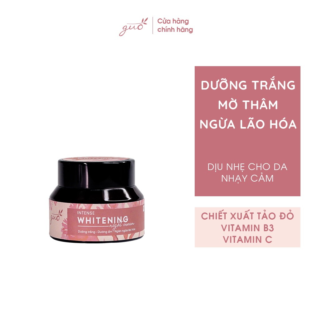 [Trắng hồng tự nhiên 100% thiên nhiên] Kem Đêm Vi Tảo Đỏ Dưỡng Ẩm Trắng Da GUO 30gr