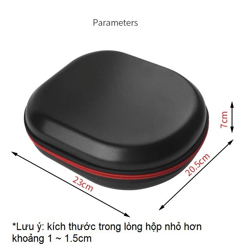 Túi đựng tai nghe chụp tai fullsize cỡ lớn, phom cứng, khoá đỏ có tay cầm tiện lợi cho ATH M50X Sony B950 CHUPTAI-6