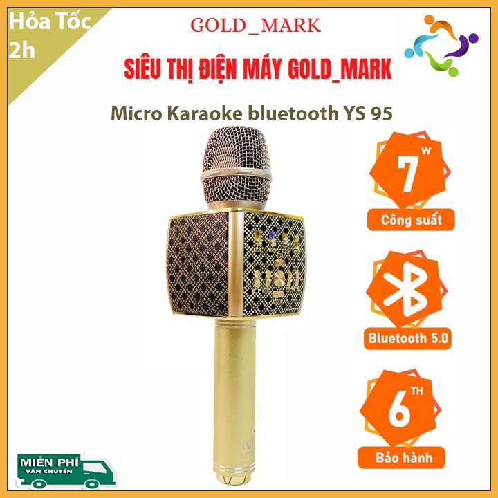 ☢️MẠI DÔ☢️ Micro Karaoke bluetooth YS 95 kết nối bluetooth Tích Hợp Loa Bass Không Dây Dùng Hát Tại Nhà Hoặc Livetream