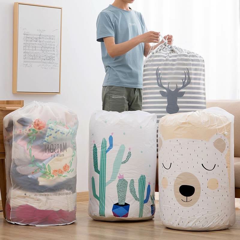 Túi đựng chăn màn quần áo chất liệu PEVA có dây rút