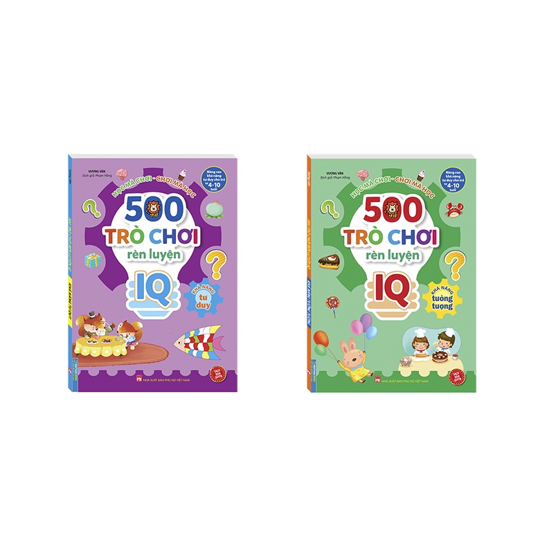 Sách - Combo 2c - 500 trò chơi rèn luyện IQ (4-10 tuổi) - Khả năng tư duy &amp; tưởng tượng