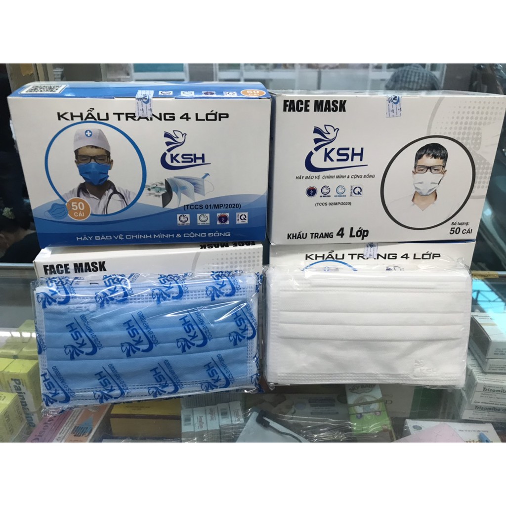 KHẨU TRANG Y TẾ  KSH HỘP 50 CÁI - KHẨU TRANG  4 LỚP