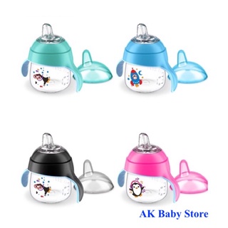 Bình tập uống Avent cánh cụt 200ml núm silicone