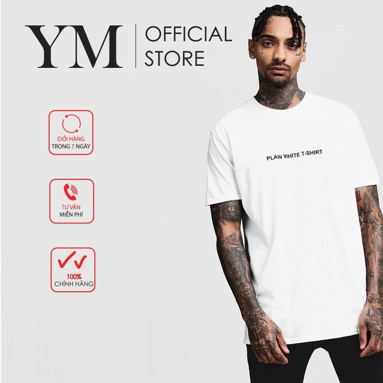 Áo thun nam trắng đen in hình basic, đơn giản street wear Freeship