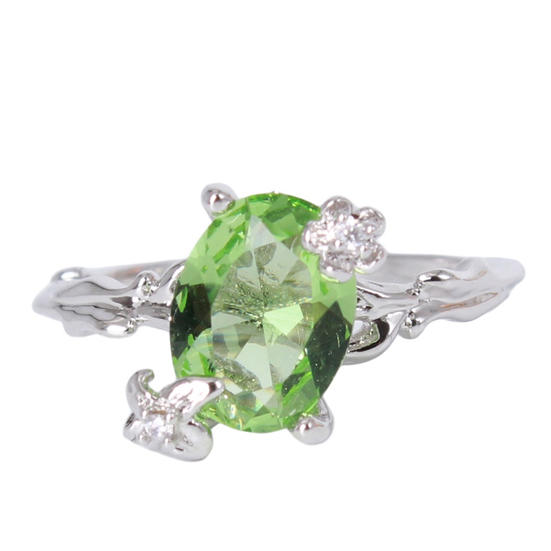Fashion Round Cut CZ Diamond Gemstone Jewelry Branch Silver Ring
