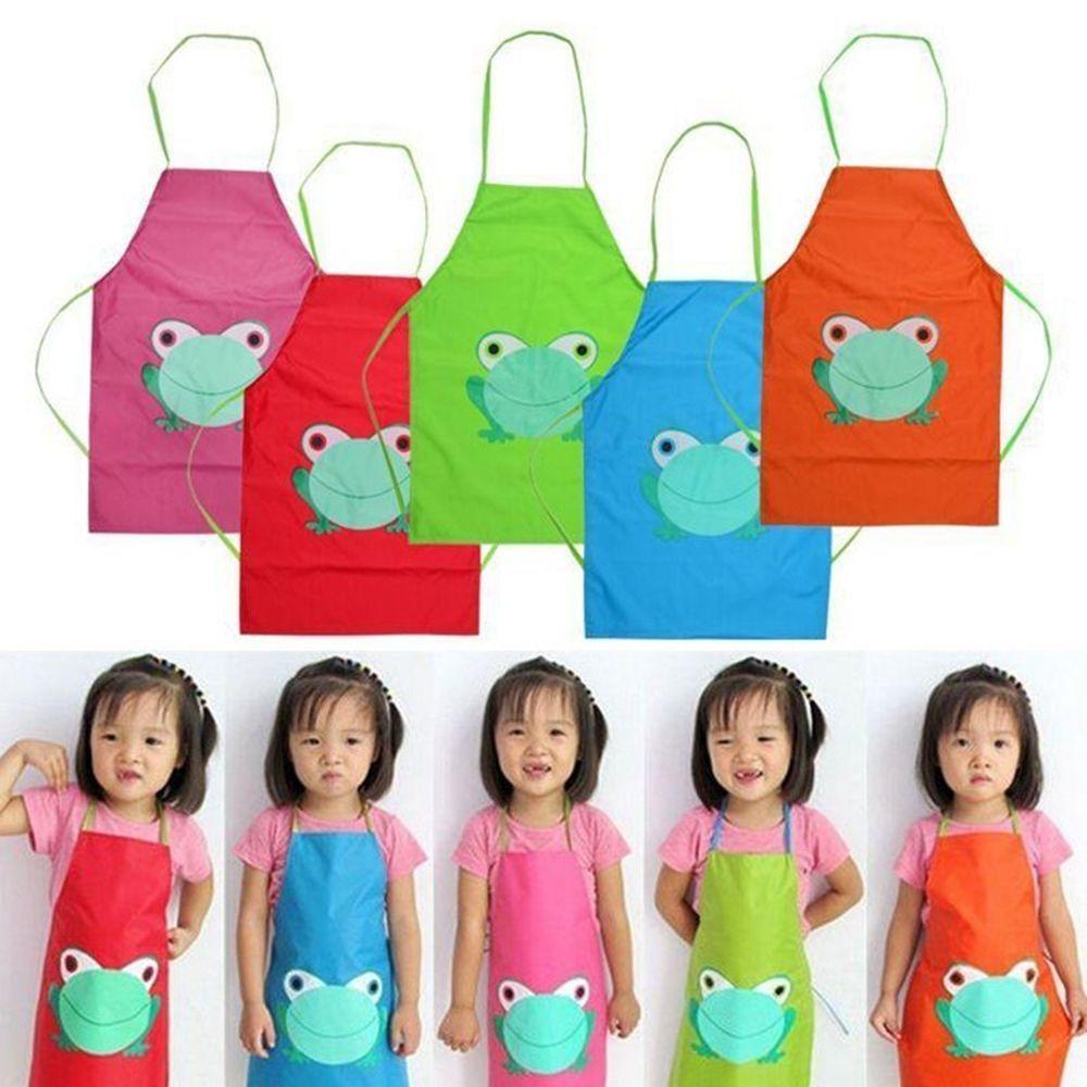 Tạp Dề In Hình Ếch Hoạt Hình Dễ Thương Cho Bé