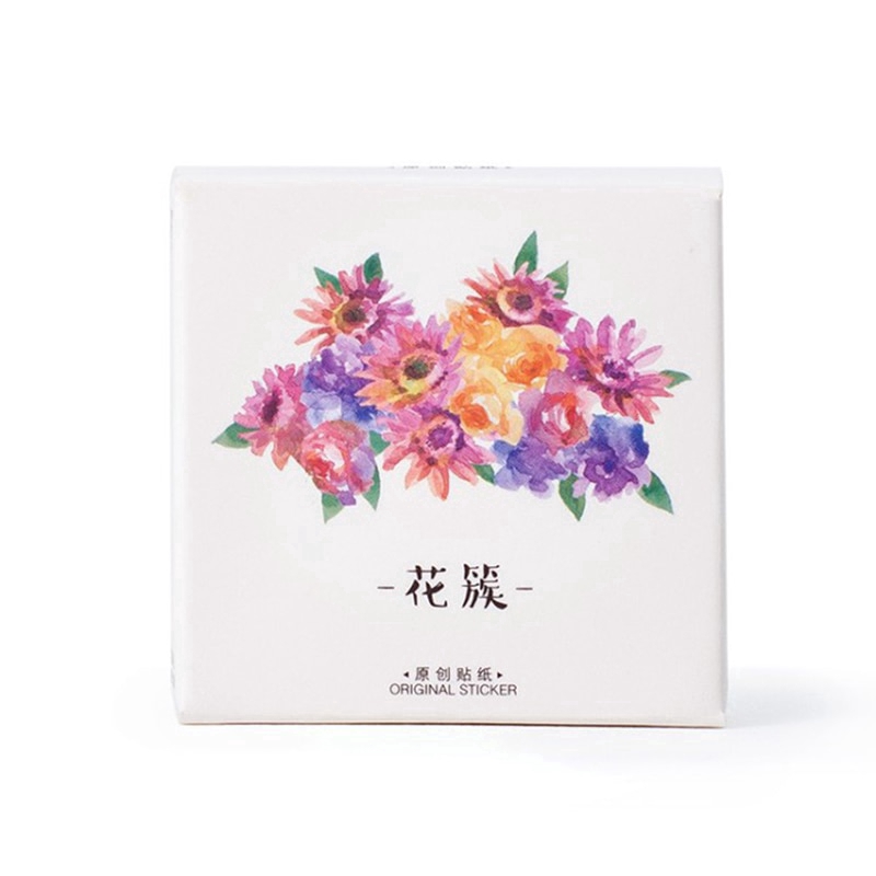 Miếng dán trang trí sổ tay hình bó hoa xinh xắn sáng tạo