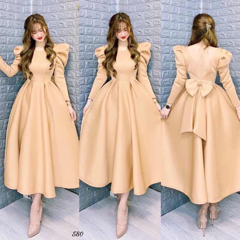 ĐẦM XOÈ TAY DÀI NƠ LƯNG