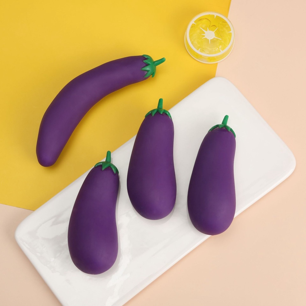 Squishy Mochi hình CỦ CÀ TÍM KÉO DÀI mềm mịn dễ thương chân thực giảm stress co dãn đàn hồi ngộ nghĩnh bóp giải trí