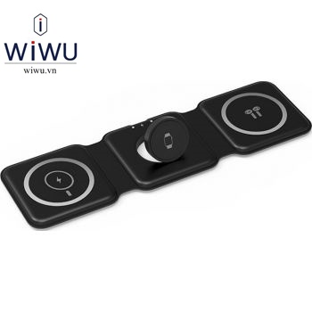 Đế sạc Wiwu 3 in 1 Power Air M6 , hút nam châm cho Đồng hồ thông mình Watch , Điện thoại 13 Max , Tai nghe