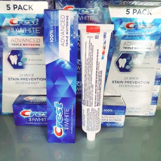 Kem đánh răng Crest 3D White Advanced Triple Whitening 158g 
