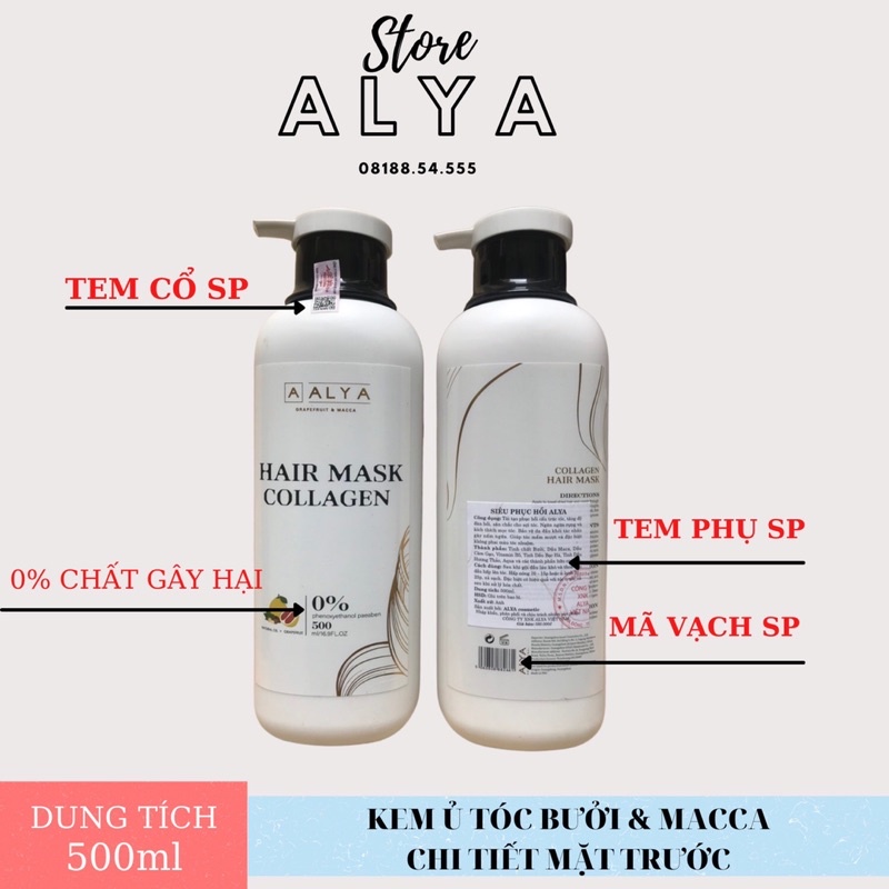 Kem Hấp, Ủ, Xả Tóc Bưởi Grapefruit Macca Collagen Phục Hồi Siêu Mềm Mượt 500ML. HÀNG CHÍNH HÃNG