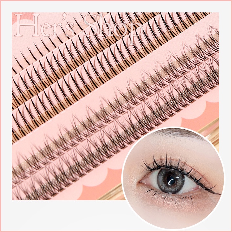 Mi Giả Chùm Tự Nối Trên Và Dưới Tặng Keo Dán Mi Siêu Đẹp - Lông Mi Sợi Tự Nhiên Dễ Nối Tại Nhà EYELASH