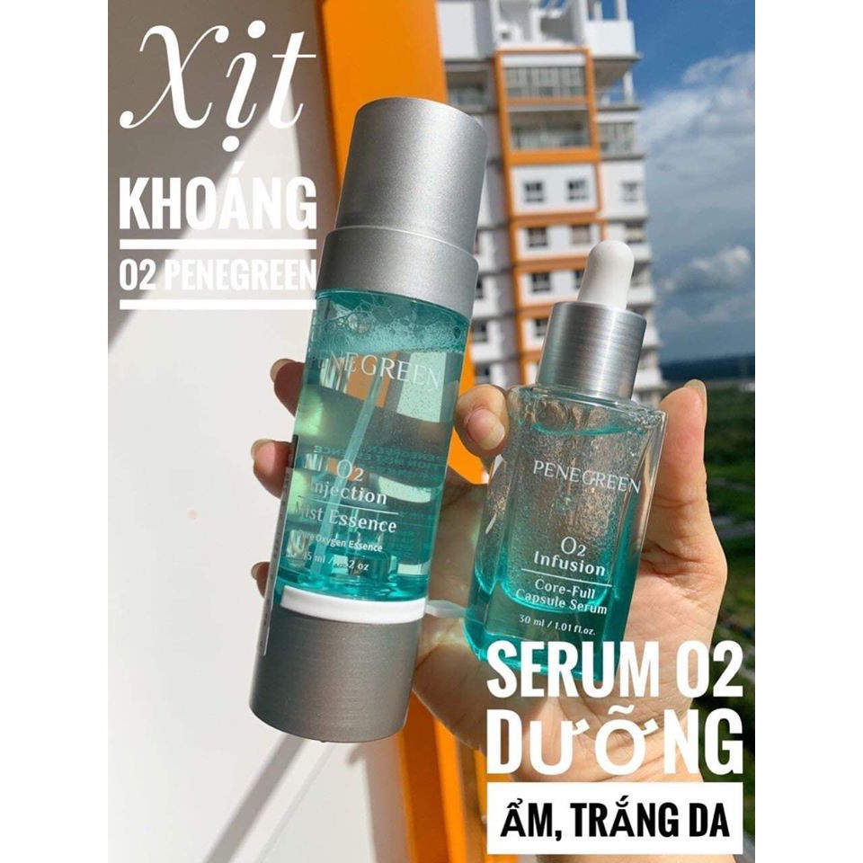 XỊT KHOÁNG OXI GIỮ ẨM CHỐNG LÃO HÓA PENE GREEN 45ml