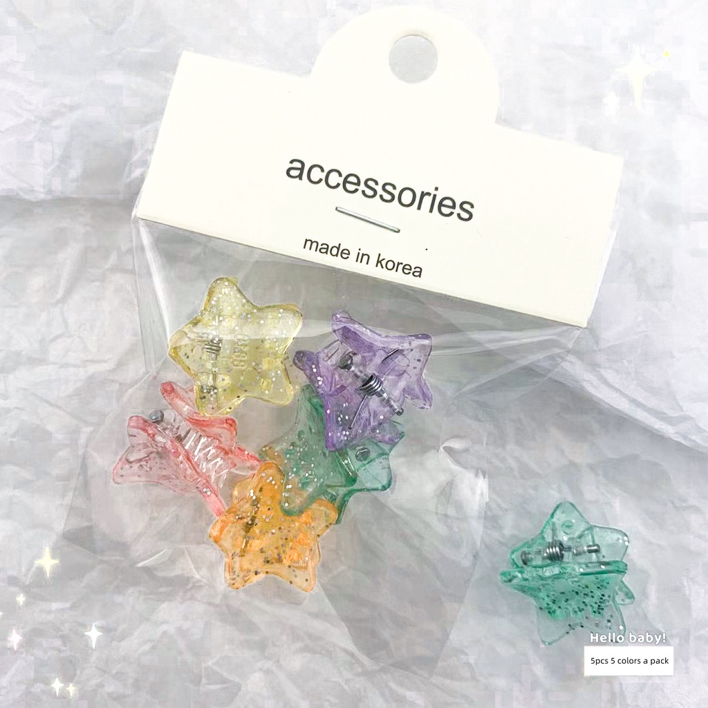 Kẹp Tóc Hình Ngôi Sao Năm Cánh Trong Suốt Phong Cách Hàn Quốc Dễ Thương Dành Cho Bé Gái