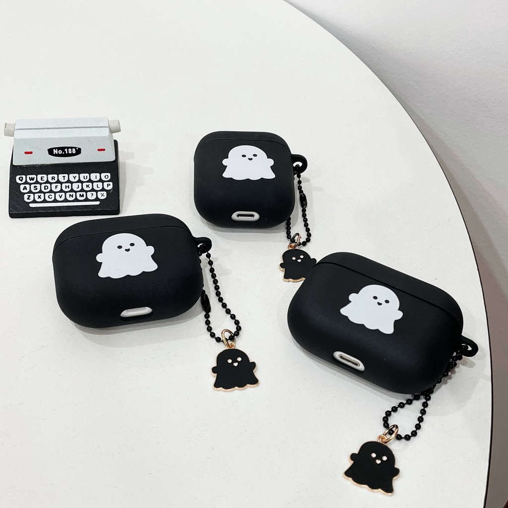 Vỏ Bảo Vệ Hộp Sạc Tai Nghe Airpods 3 Pro 2 3 Họa Tiết Hoạt Hình Ma Dễ Thương Ốp