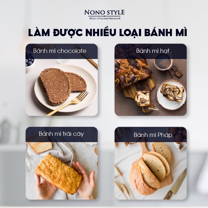 Máy Làm Bánh Mì Tự Động Gevi 12 Chức Năng, Bảo Hành 12 Tháng