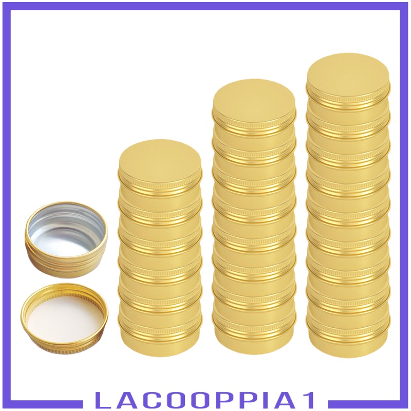 [LACOOPPIA1] 24Pcs 15ml Tin Cans Screw Lid Round Aluminum Case Containers Versatile Uses