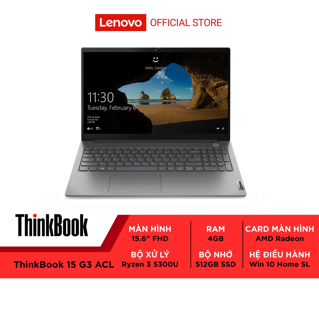 [ELBAU7 giảm 7%] Laptop Lenovo ThinkBook 15 G3 ACL 21A40044VN R3 5300U | 4GB RAM | 512GB SSD | 15.6 FHD | Win