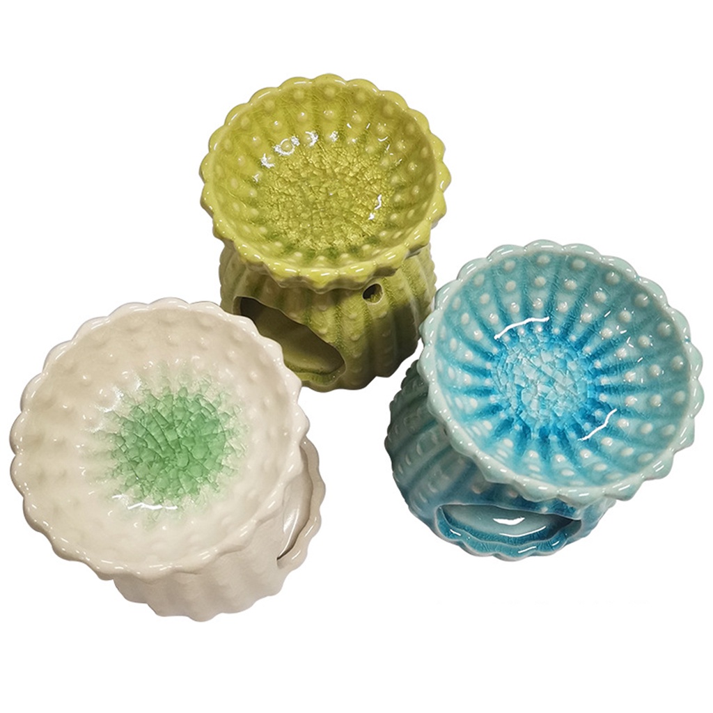 Đèn xông tinh dầu, đốt sáp thơm wax melts mẫu xương rồng tráng men rạn cao cấp đẹp và sang trọng
