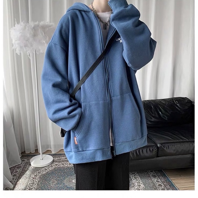 ÁO KHOÁC NỈ NAM NỮ DÁNG RỘNG free size 70ky