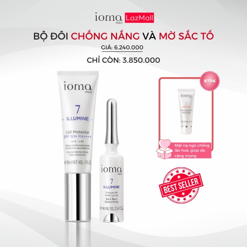 Bộ đôi chống nắng và giảm thâm nám chống lão hoá, bảo vệ da toàn diện  Ioma Paris ILLUMINE