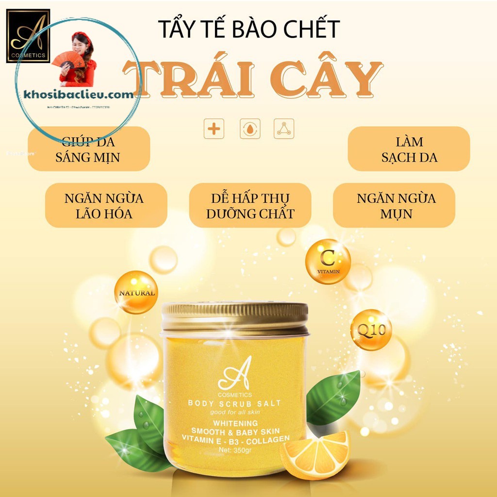 Muối Tẩy Da Chết hướng trá cây - 350g - Giúp làm sạch da và dưỡng da trắng sáng