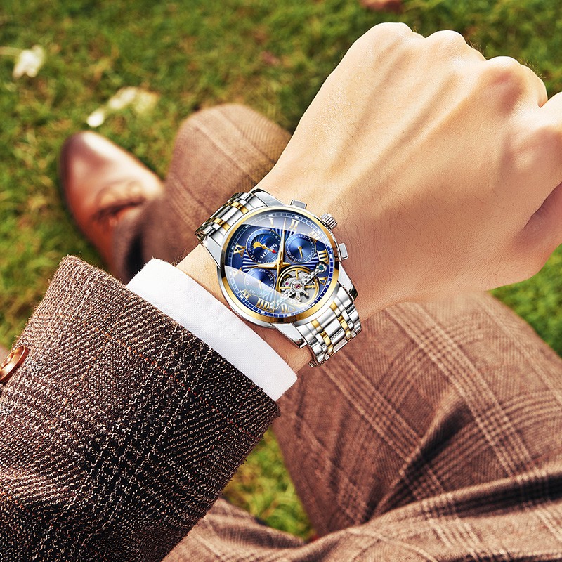 Đồng Hồ Cơ Nam Automatic Chính Hãng HAIQIN Dây Thép Cao Cấp Chạy Full Kim | BigBuy360 - bigbuy360.vn