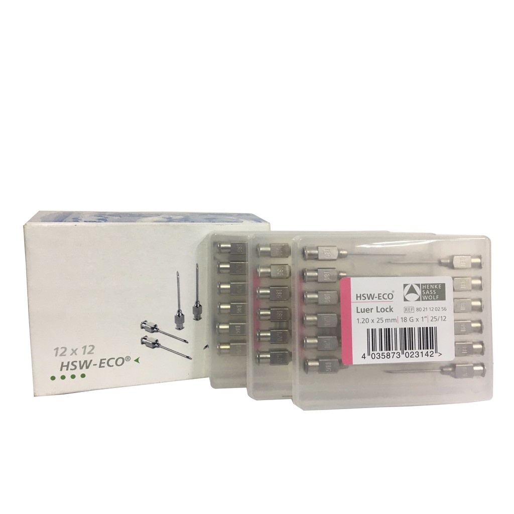 Vỉ 12 kim tiêm thú y - kim tiêm trâu bò, lợn, gà, vịt - hàng Hsw Eco Đức