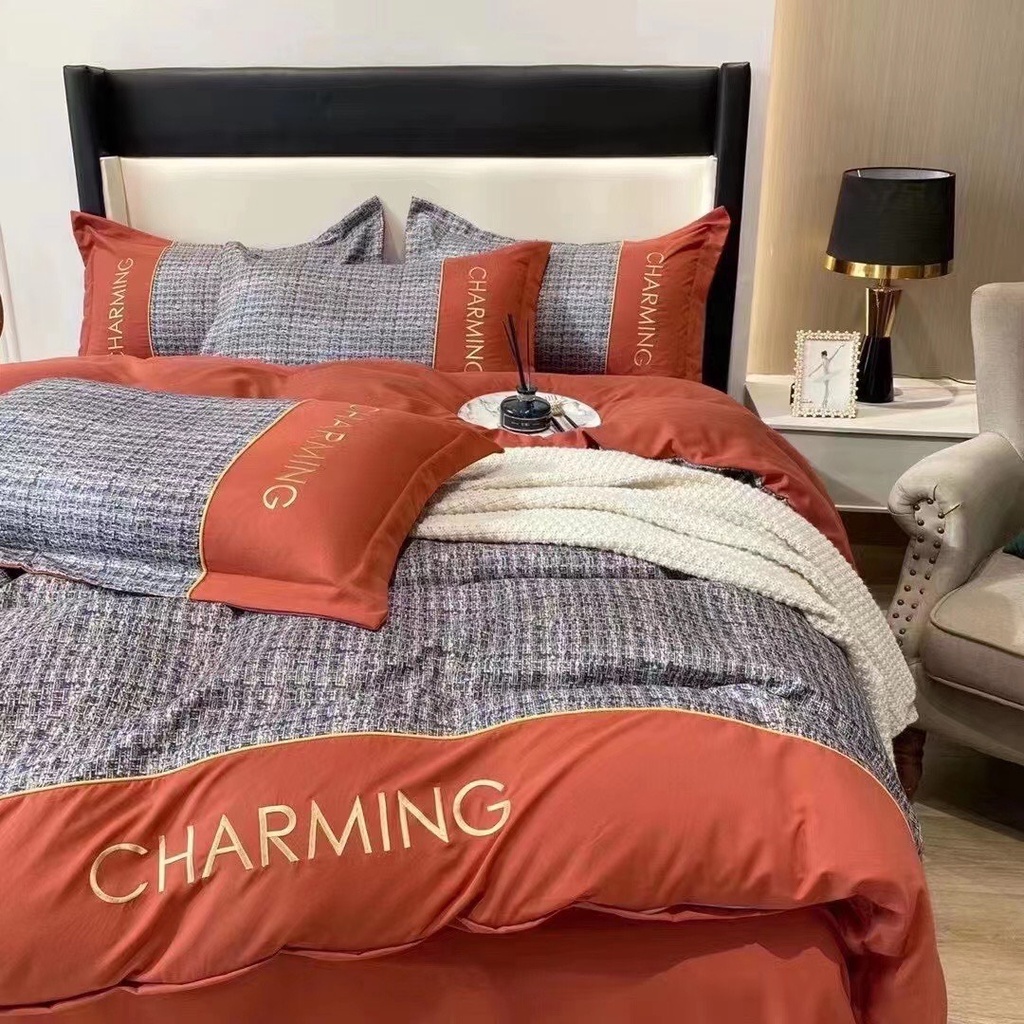 Bộ chăn ga gối Cotton- chất liệu cotton đũi đũi charming đũi mềm mại thoáng mát mùa hè phong cách hiện đại mới nhât