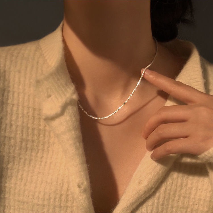 Vòng cổ Choker Bằng Thép Titan Nhẹ Đính Ngôi Sao Lấp Lánh Kiểu Dáng Sang Trọng Cho Nữ