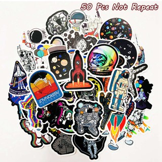 Set 50 miếng dán trang trí chủ đề phi hành gia