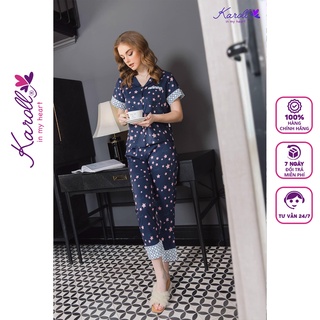 Đồ bộ nữ mặc nhà Jcvcoll - Karoll NH21.139 lụa pizama lụa sao