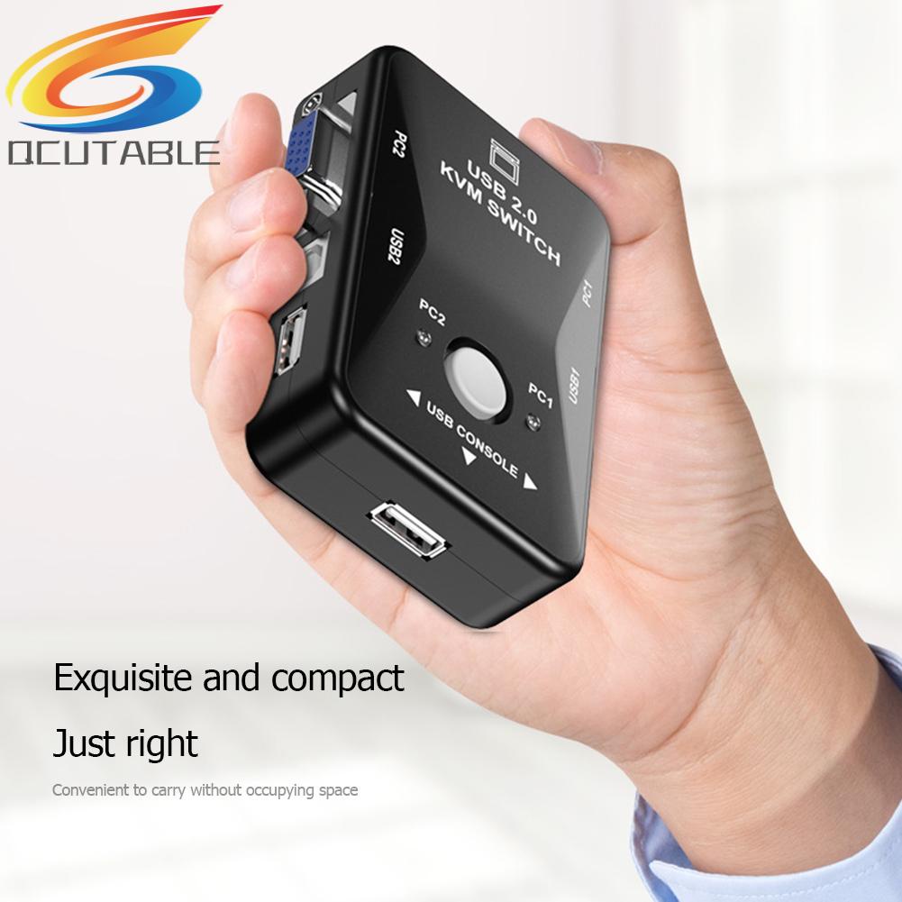 Hộp Chuyển Đổi Công Tắc 2 Cổng USB KVM Hw1701 Đầu Vào 1 Ra 1080P VGA