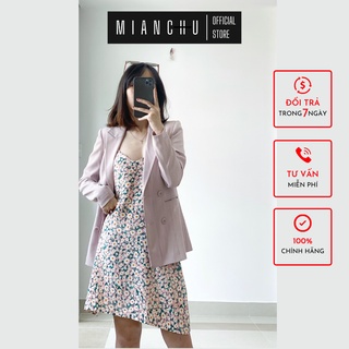 Đầm hai dây hoa nhí MIANCHU vải đũi lụa mịn, không nhăn phong cách trẻ trung, năng động D2DN01