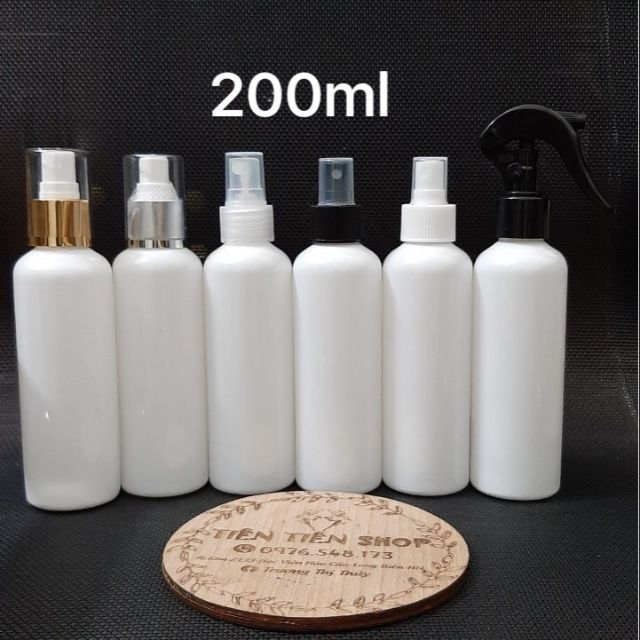 Chai nhựa trắng 200ml đầu xịt phun sương