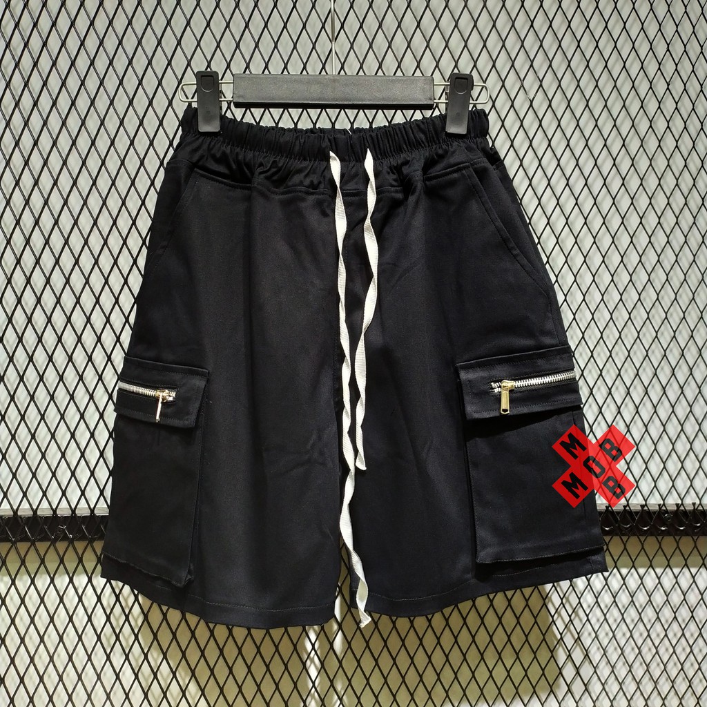 Quần short kaki unisex box zip