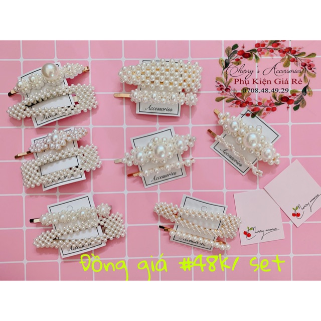 [Sỉ-lẻ] Set kẹp ngọc trai nhân tạo mẫu mới