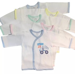 Áo sơ sinh Tay Dài Cài Xéo Trắng JOU, chất vải cotton 100% cao cấp mềm, mịn