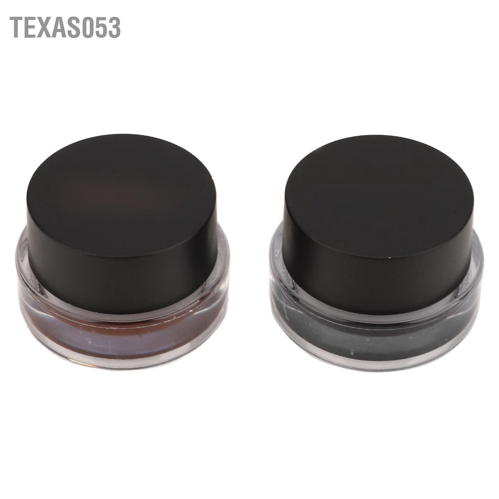 Texas053 Dụng cụ kẻ mắt Hướng dẫn silicone chống thấm nước Đũa phép với Kem màu nâu đen để trang điểm
