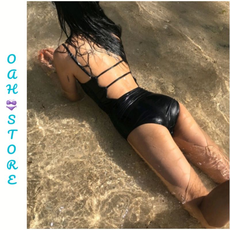 Đồ bơi, bộ bikini nữ một mảnh hai dây đan ngang lưng cá tính