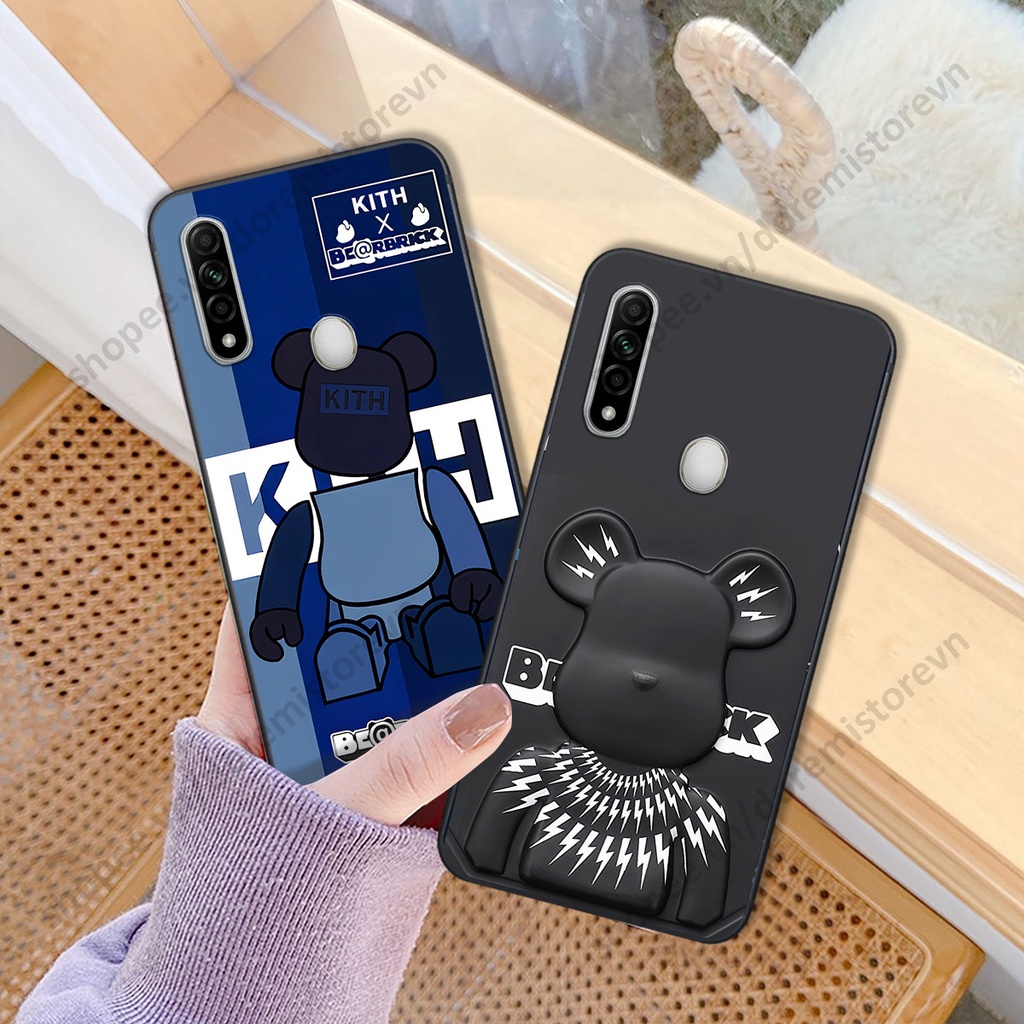 Ốp lưng Oppo A31 hình kaws, kith, bear brick nổi 3D phong cách độc đáo