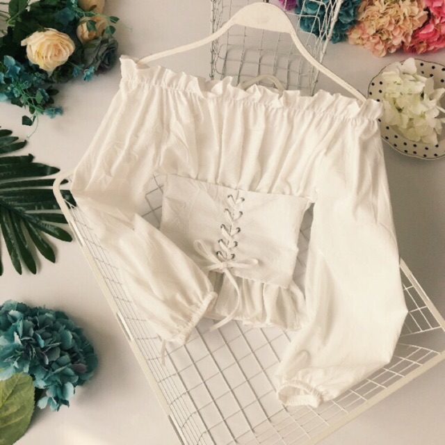 Áo trễ vai thắt eo điệu đà ( ORDER)
