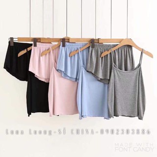 Bộ ngủ hai dây quảng châu mềm mát