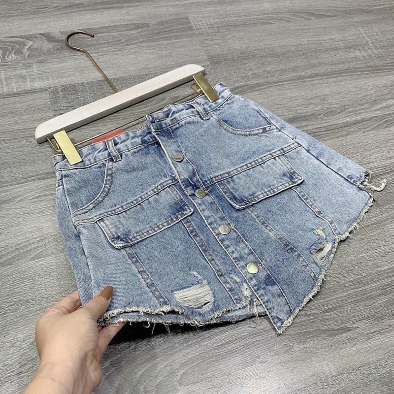 CHÂN VÁY JEANS LỆCH TÀ SIÊU HOT | BigBuy360 - bigbuy360.vn