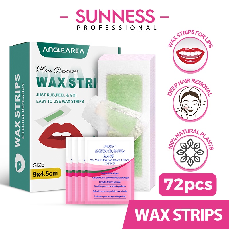 Bộ 72 Miếng Sáp Tẩy Lông Cơ Thể SUNNESS Kèm 4 Khăn Lau Sáp 150G